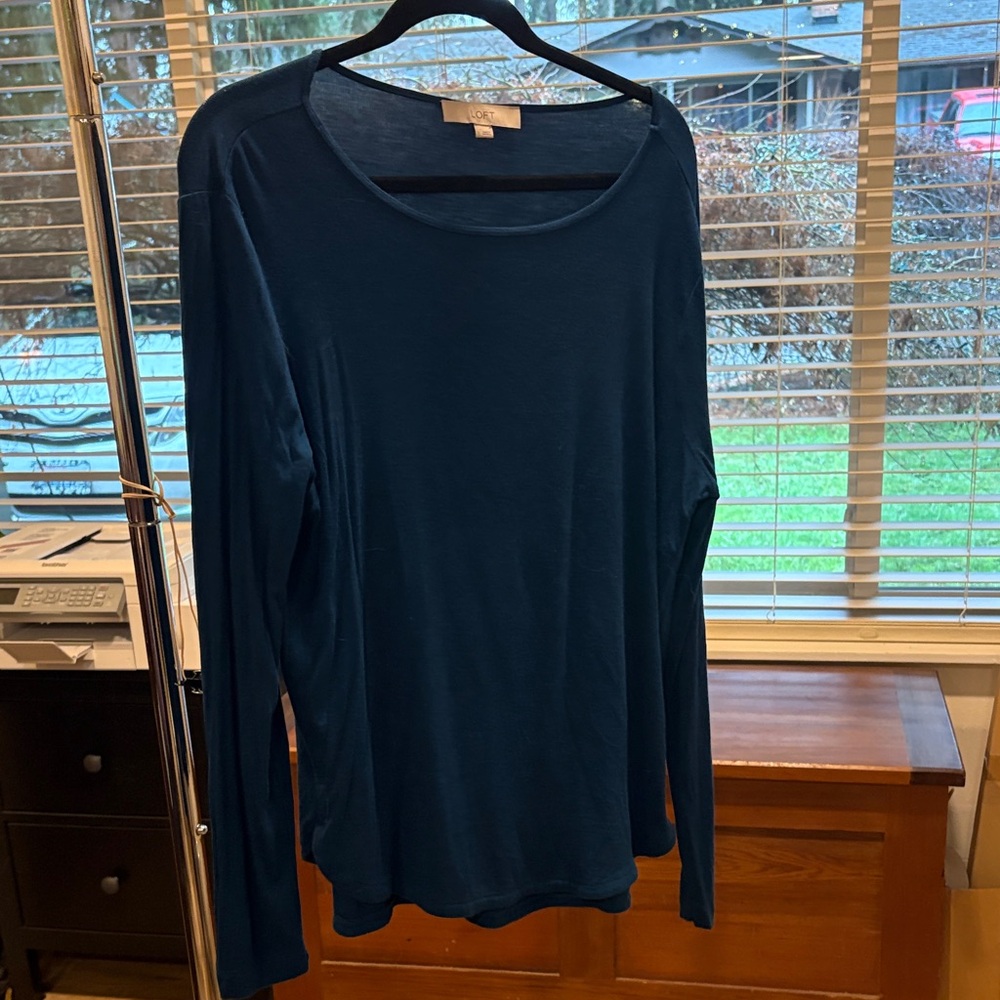 LOFT Teal Long Sleeve Top